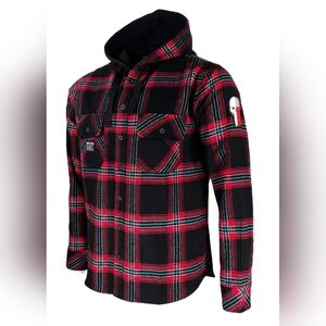 Howitzer "We the People" Red and Black Plaid Hooded Jacket